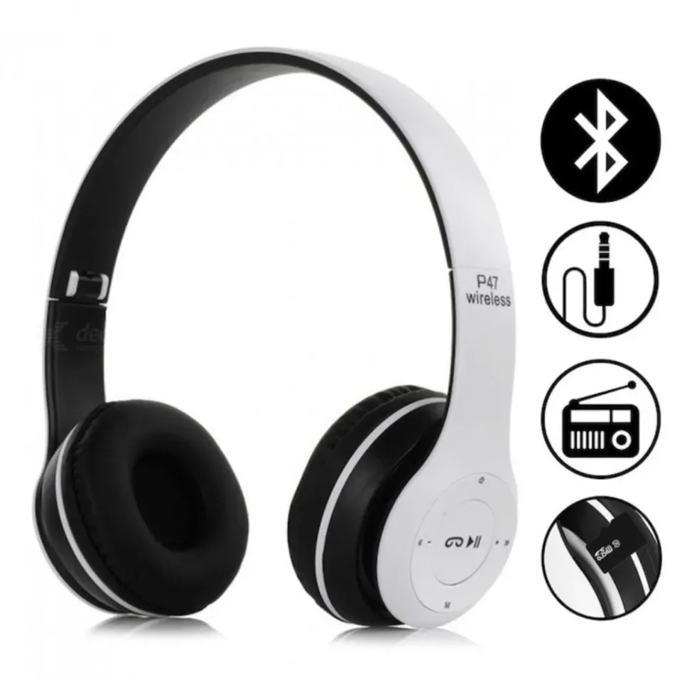 Безжични Bluetooth слушалки P47, Bluetooth 4.2+EDR, Вграден микрофон, MicroSD слот, MP3 плеър