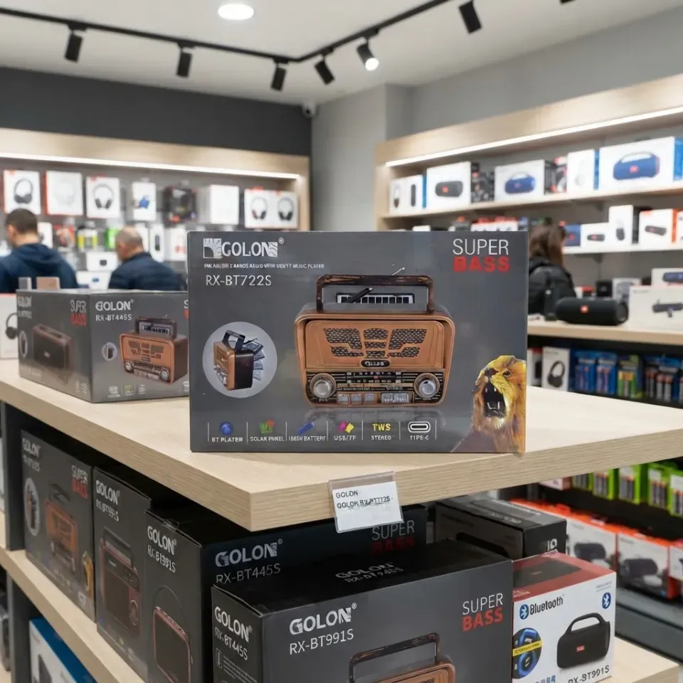 Соларно ретро радио Golon BT722S с Bluetooth, USB и SD слот