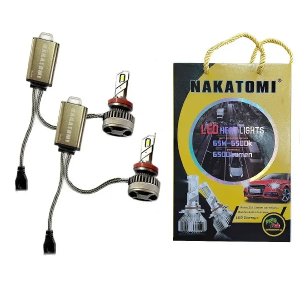 Автомобилни LED крушки NAKATOMI M5-HIR2(9012)-12-24V/65W-Canbus, комплект/2 бр./