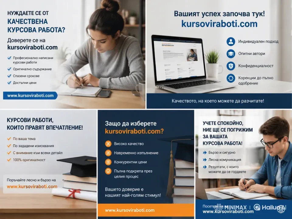 Изготвям курсови работи, дипломни работи, дисертации, есета, реферати, казуси, презентации, проекти